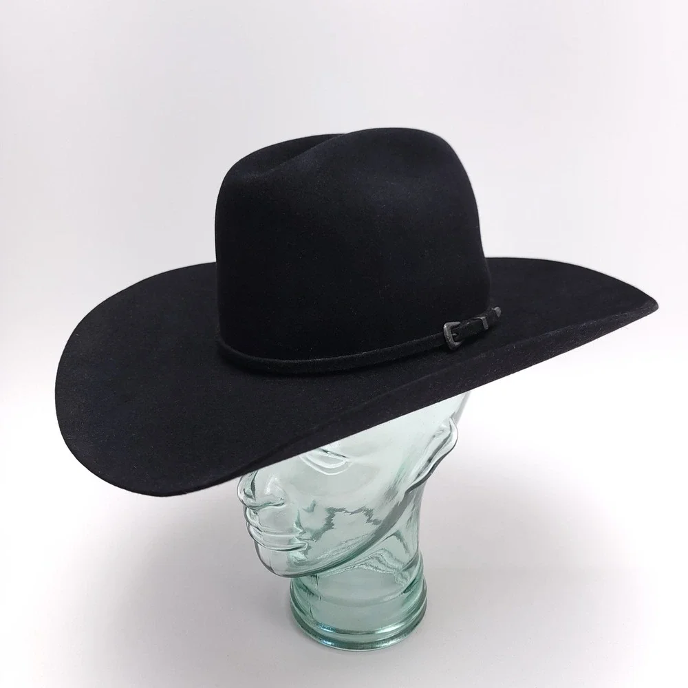 Rodeo King Black 5XXXXX‎ Beaver Quality Felt Cowboy Hat Size 7 Western Cattleman